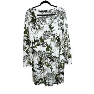 The Cat’s Pajamas Sleep Shirt Dress XL | Woodland Animal Print | Pima Cotton